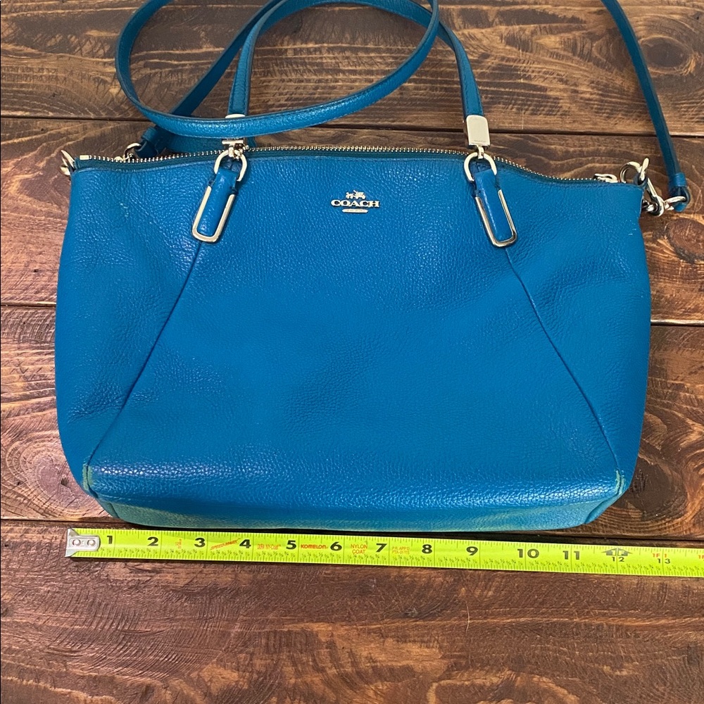 Coach Blue Leather Satchel Bag - Picture 16 of 16